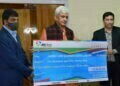 LG hands over cheque of Rs 250 crore to J&K Bank as second installment of 5% Interest Subvention LG hands over cheque of Rs 250 crore to J&K Bank as second installment of 5% Interest Subvention