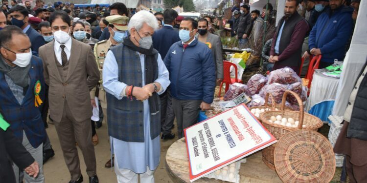 LG Manoj Sinha inaugurates 6th Technology Exhibition cum Seed Sale Mela on the theme “Shaping the Future Farming for Better Returns” at SKUAST Shalimar Sgr LG Manoj Sinha inaugurates 6th Technology Exhibition cum Seed Sale Mela on the theme “Shaping the Future Farming for Better Returns” at SKUAST Shalimar Sgr