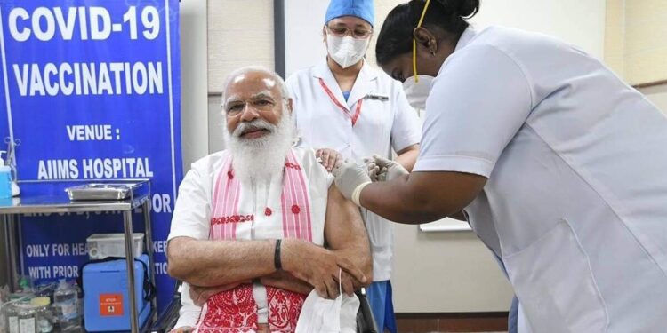 PM Modi takes first dose of Covaxin at Delhi’s AIIMS PM Modi takes first dose of Covaxin at Delhi’s AIIMS