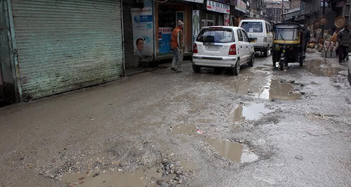 Dilapidated roads in Srinagar irk commuters Dilapidated roads in Srinagar irk commuters