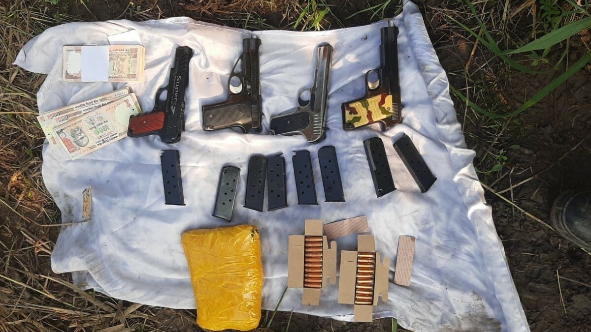 Arms, ammo, narcotics, cash recovered at International Border in Akhnoor: BSF Arms, ammo, narcotics, cash recovered at International Border in Akhnoor: BSF