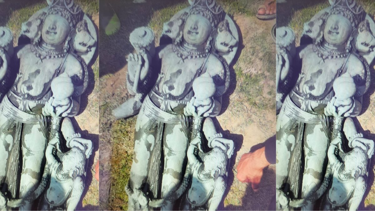 Ancient sculpture recovered from river Jhelum in Pulwama