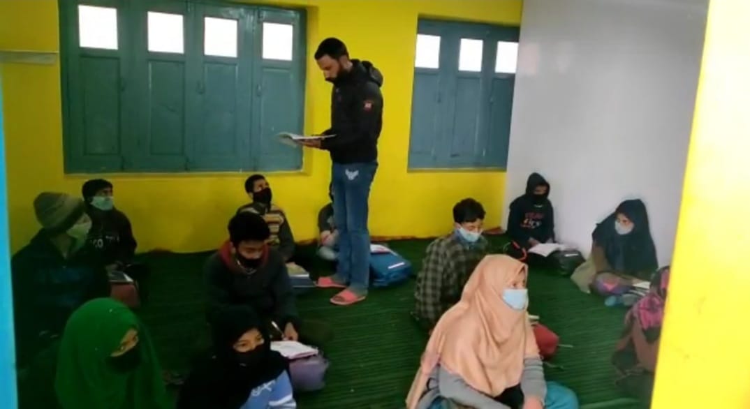 Bandipora Middle School has 8 classes cramped in two rooms Bandipora Middle School has 8 classes cramped in two rooms
