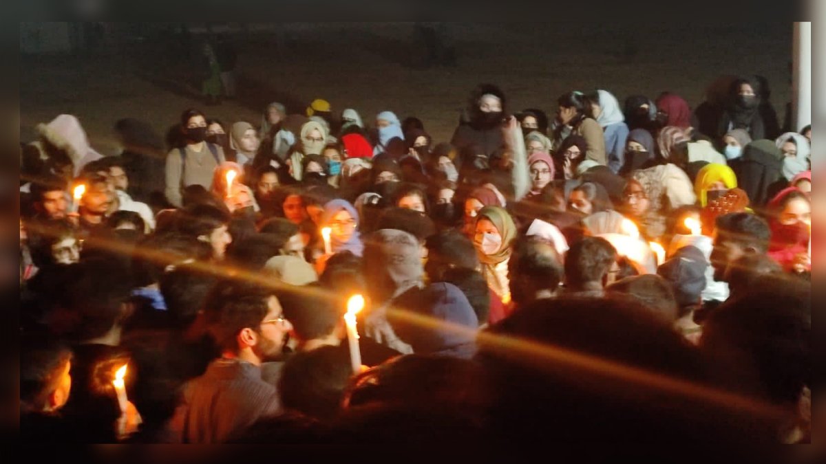 Students of SKAUST Sopore campus protest against alleged molestation of student Students of SKAUST Sopore campus protest against alleged molestation of student