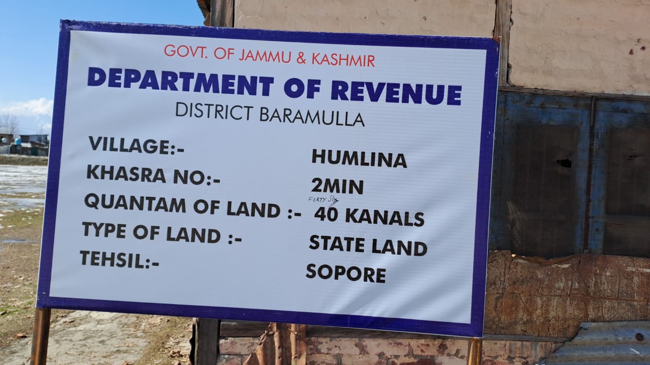 Locals in Sopore voluntarily handover 81 Kanals of state land to govt Locals in Sopore voluntarily handover 81 Kanals of state land to govt