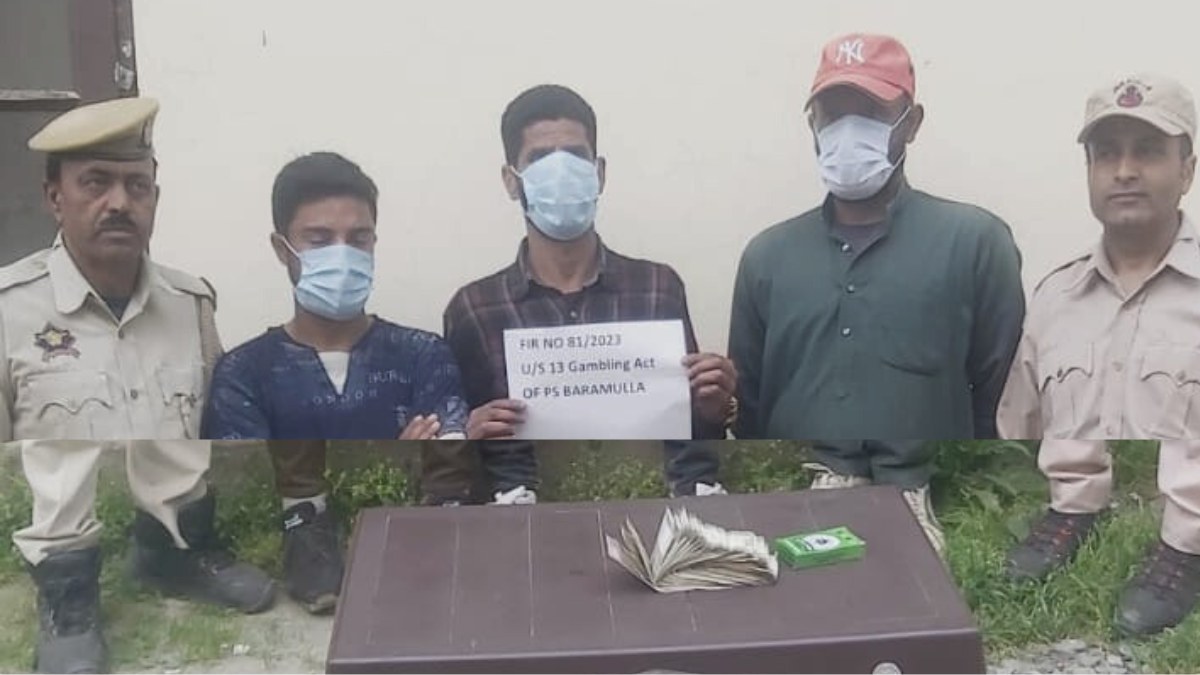 03 gamblers held in Baramulla, stake money seized: Police 03 gamblers held in Baramulla, stake money seized: Police