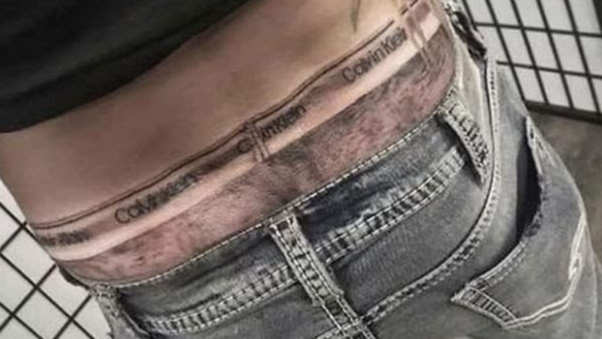 Man gets Calvin Klein boxers tattooed so it always looks like he’s wearing a pair