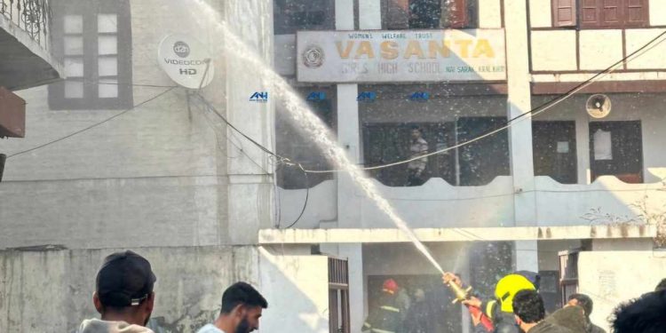 Residential house, Vasanta girls high school partially damaged in Kralkhud blaze Residential house, Vasanta girls high school partially damaged in Kralkhud blaze