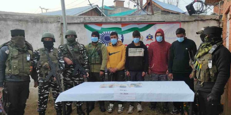 Four lashkar associates arrested in Kulgam: police Four lashkar associates arrested in Kulgam: police