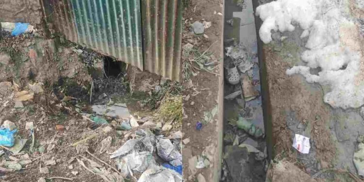 Unfinished Drainage Project Poses Risk to Commuters in Pampore Unfinished Drainage Project Poses Risk to Commuters in Pampore
