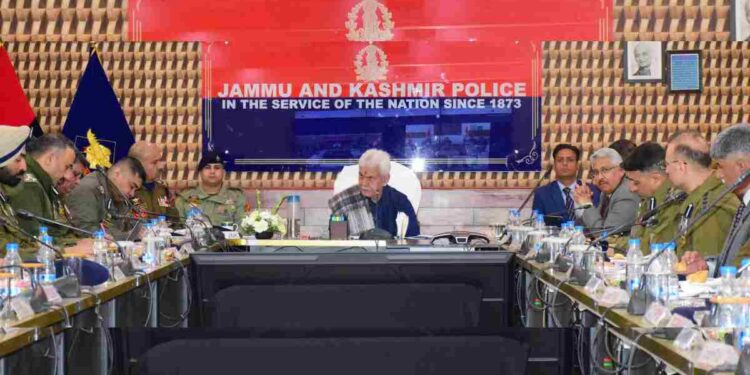 LG Chairs High-Level Security Meeting in Srinagar, Orders Intensified Crackdown on Terror Ecosystem