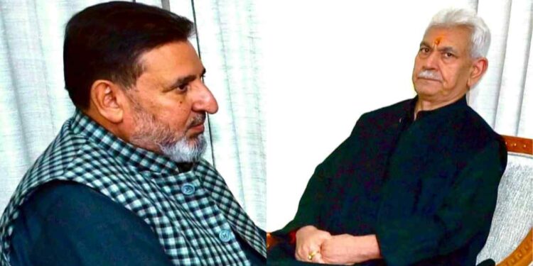 Altaf Bukhari Calls on LG Manoj Sinha Altaf Bukhari Calls on LG Manoj Sinha
