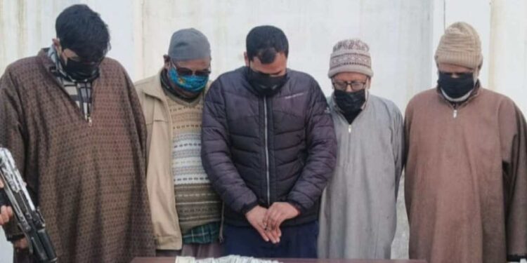 Five Gamblers Arrested in Budgam Five Gamblers Arrested in Budgam