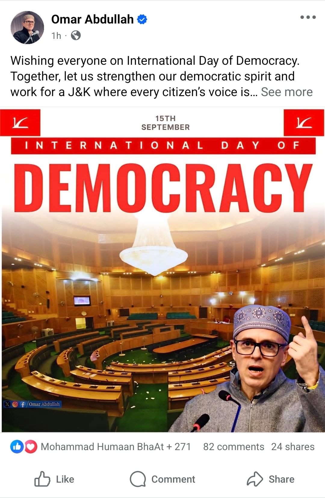 On Democracy Day, CM Omar Calls for Stronger Democratic Values in J&K Asian News Hub