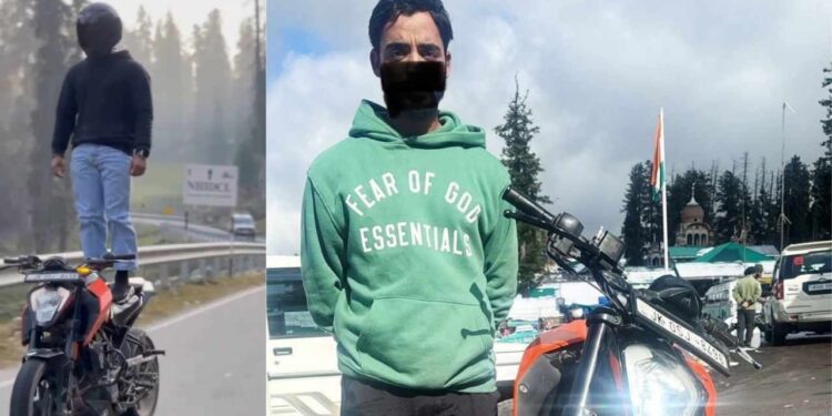 Stunt Biker Detained in Baramulla Stunt Biker Detained in Baramulla